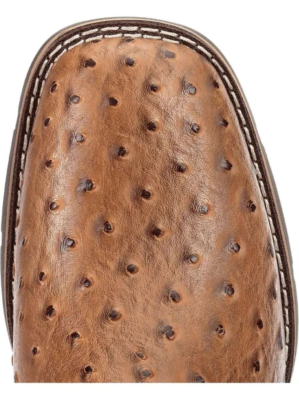Men's Brown Faux Leather Slip on Square Toe with Classic Embroidered Boots